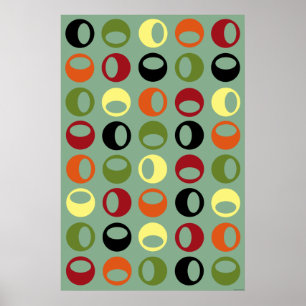Poster retro moderno da arte abstracta do meio
