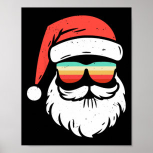 Poster Retro Natal Em Julho Sungles Papai Noel Verão Nata