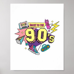 Poster Retro Negrito de volta à arte dos anos 90