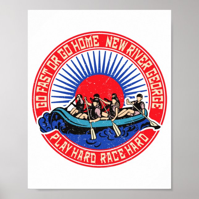 Poster Retro New River George Rafting _1  (Frente)