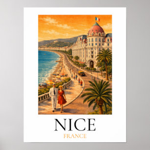 Poster Retro Nice Côte d’Azur Promenade des Anglais Vista