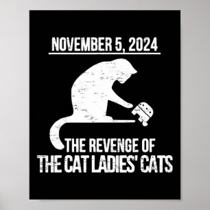 Poster Retro Novembro 5 Cat Kamala Harris Para Presidente