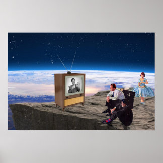 Poster Retro Nuclear Family Poster: Mid-Century Space Art