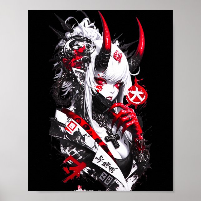 Poster Retro Okami Girl Basic Japan Style Fox Cute Cool M (Frente)