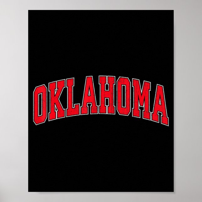 Poster Retro Oklahoma Ok For Men Women Boys Girls Kids  (Frente)