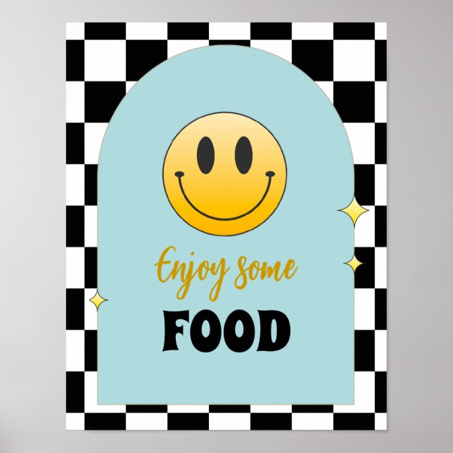 Poster Retro One Happy Dude Aniversário Aproveite Algum S (Frente)