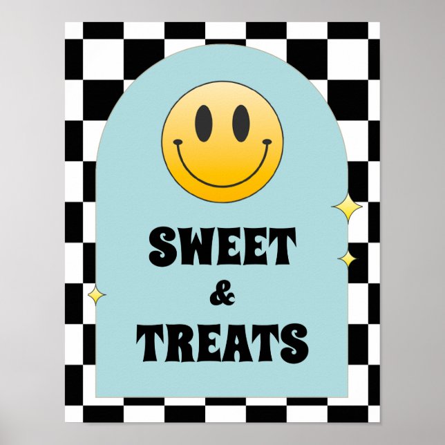 Poster Retro One Happy Dude Birthday - Sinal de Doce e Am (Frente)