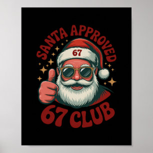Poster Retro Papai Noel Aprovado 67 - Clic Natal 67 Meme