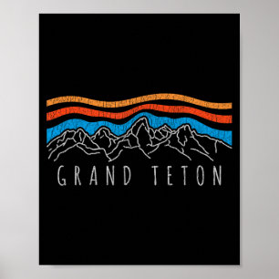 Poster Retro parque nacional grand teton wyoming vintage