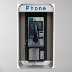 Poster Retro Payphone Design, Vintage Telephone Booth Art