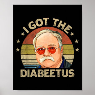 Poster Retro Pegou O Diabeetus Engraçado Diabetes Tipo 1 