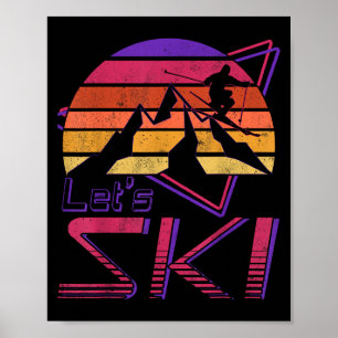 Poster Retro Permite Esquiar a neve do Ski Vintage nos an