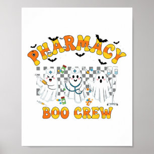 Poster Retro Pharmacy Boo Crew Ghost Technician Halloween