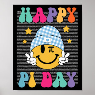 Poster Retro Pi Day 10000 Digits Pi Sign Math Men