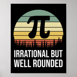 Poster Retro Pi Day Irracional Mas Muito Funaroso
