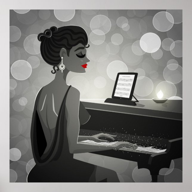 Poster Retro Piano Player (Frente)