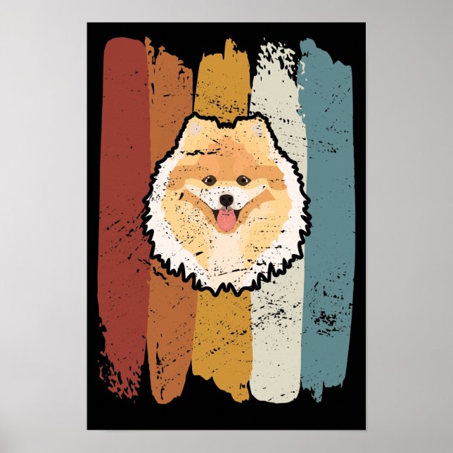 Poster Retro Pomerano Sorridente (Frente)