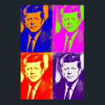 Poster Retro Pop Art JFK John F. Kennedy<br><div class="desc">Ex-Presidente Americano John F. Kennedy Pop Art Digital Image - Impressões de História e Política Americana</div>