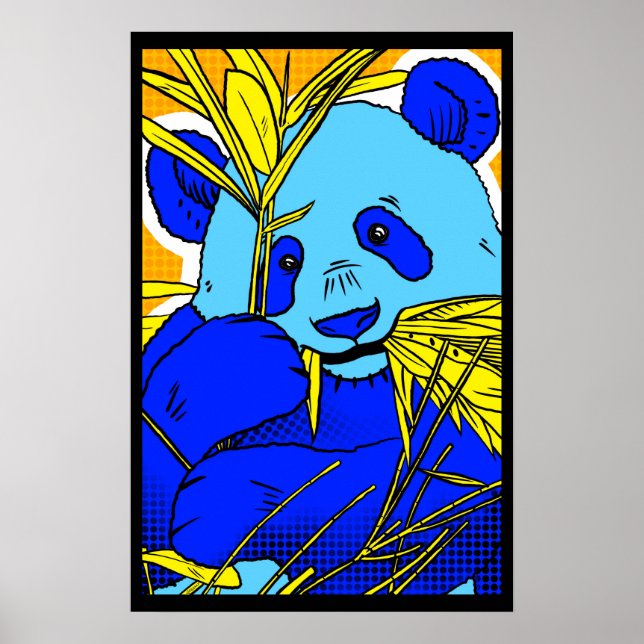 Poster Retro Popart Panda (Frente)
