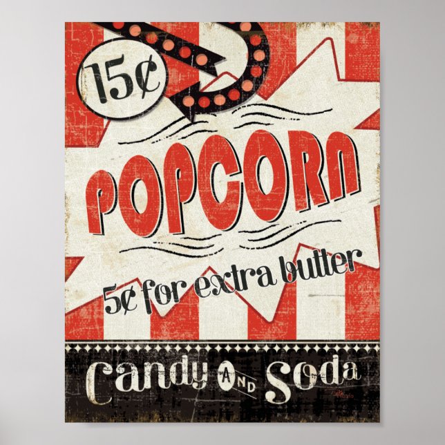 Póster Retro Popcorn (Frente)