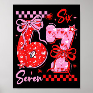 Poster Retro Preppy Coquette Laço 6 7 Seis Sete Amor Vale