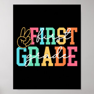 Poster Retro Primeira Série Preppy De Volta à Escola Prof