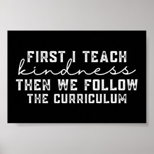 Poster Retro Primeiro eu ensino gentileza depois nós segu