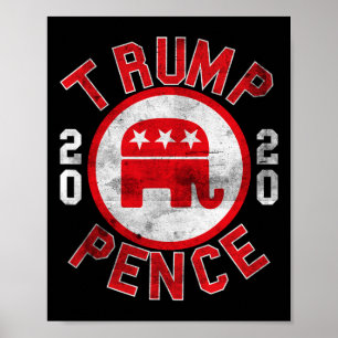 Poster Retro Pro-trump Pence Republicano Elefante Faça Li