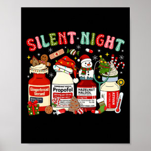 Poster Retro Profol Noite Silenciosa Enfermeiras de Uti E