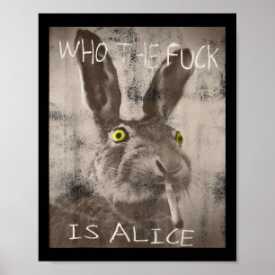 Poster Retro Quem É O Pé É O Coelho Engraçado Da Alice