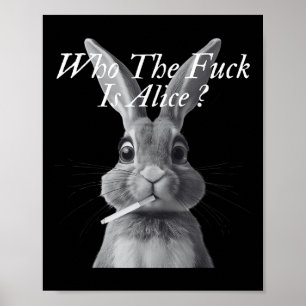 Poster Retro Quem F_ck É O Coelho Engraçado De Alice