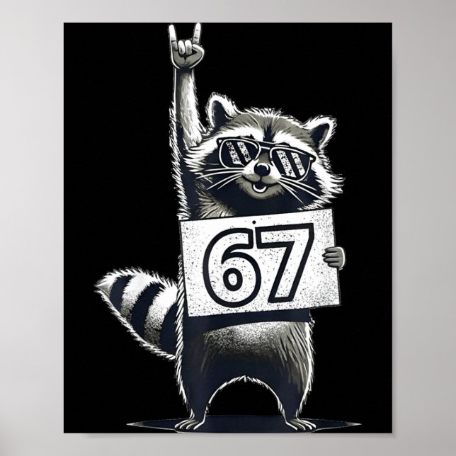 Poster Retro Raccoon 67 Shirts Rock Music Men Kids Women  (Frente)