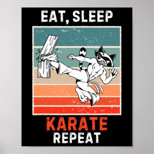 Poster Retro Raccoon Eat