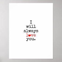Poster Retro Red/Black, EU SEMPRE TE AMAREI Citar Arte