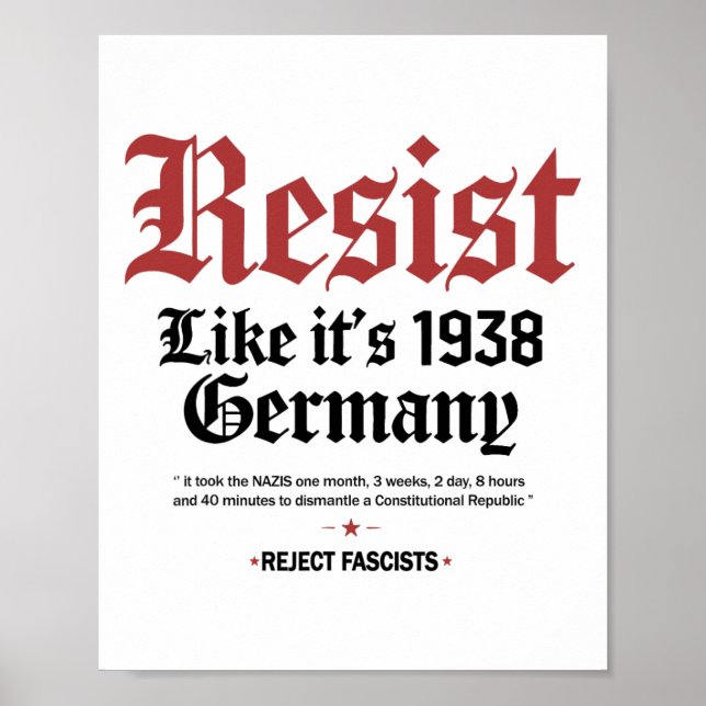 Poster Retro Resiste Como Sua Alemanha De 1938 (Frente)
