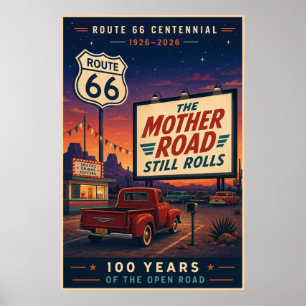 Poster Retro Rota 66 Centenário Drive In