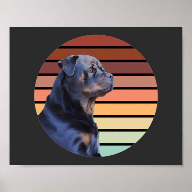 Poster Retro Rottweiler (Frente)