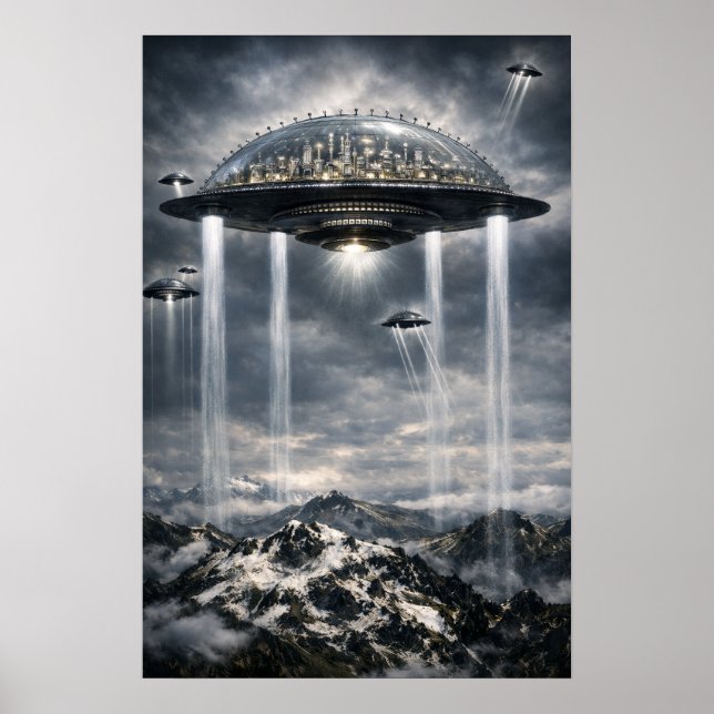 Poster Retro Sci-Fi Fantasy Cities Of The Future Art (Frente)
