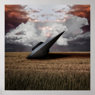 Poster Retro Sci - fi. OVNI travado