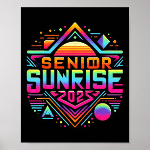 Poster Retro Senior Sunrise 2025 Ensino Médio 12º Décimo 