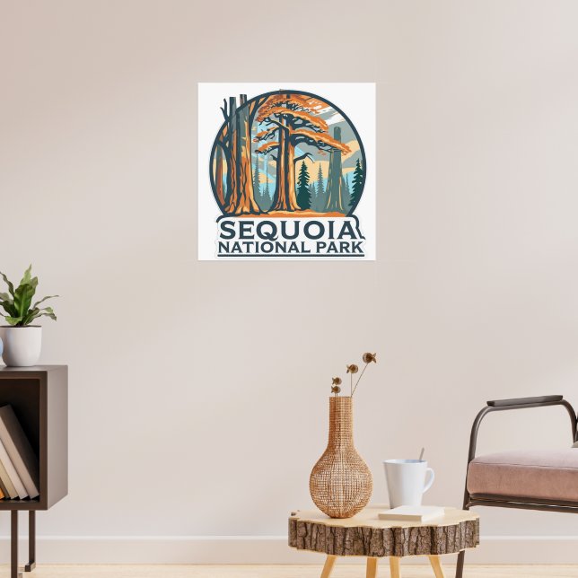 Poster retro Sequoia National Park Giant Sequoia Trees (Sala de Estar 3)