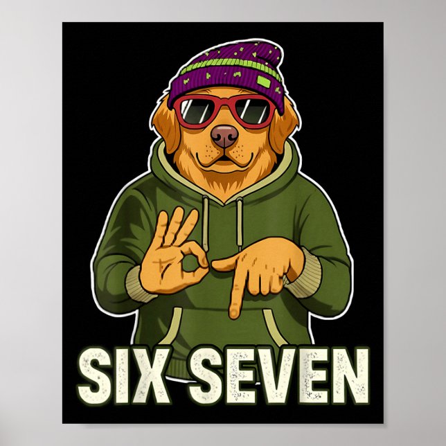 Poster Retro Six Seven Golden Retriever Graphic Gift Men  (Frente)