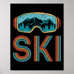 Poster Retro Ski Vintage 80s 90s Homens do Esportes de In