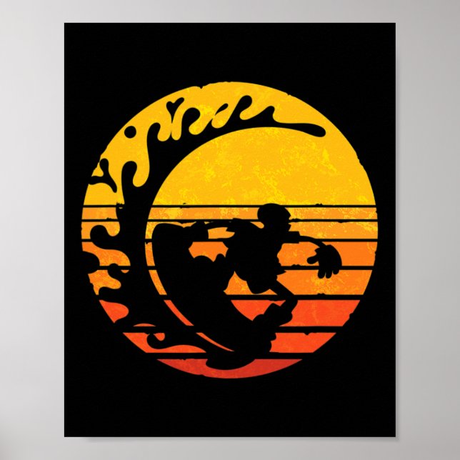 Poster Retro Snowboard Winter Sport Snowboarder Snowboard (Frente)
