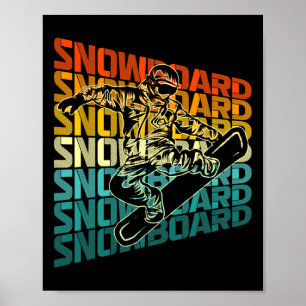 Poster Retro Snowboard Winter Sports Vintage Design Sn