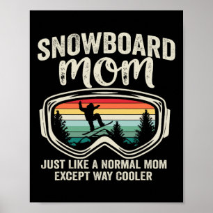 Poster Retro Snowboarder Snowboard Mãe Vintage Snowboardi