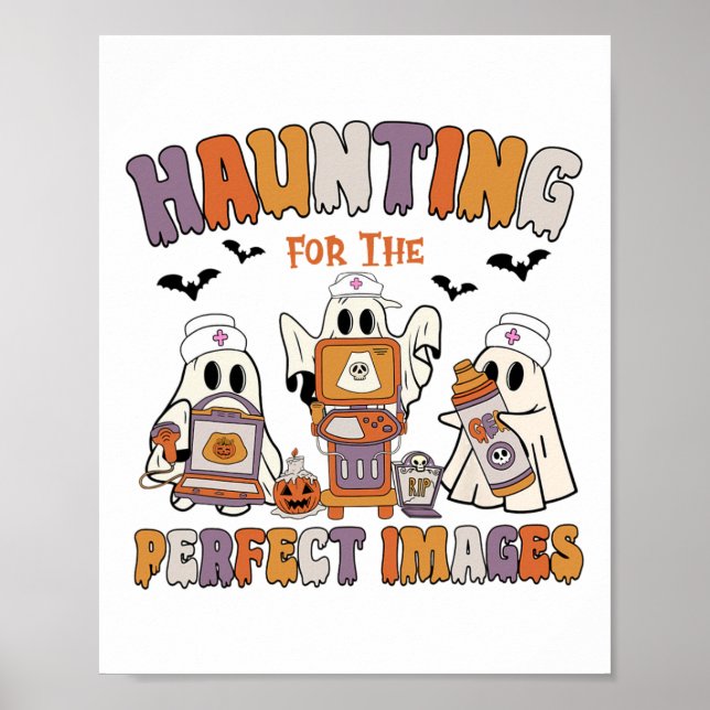 Poster Retro Sonógrafo Ultrasound Tech Halloween Vasrua (Frente)