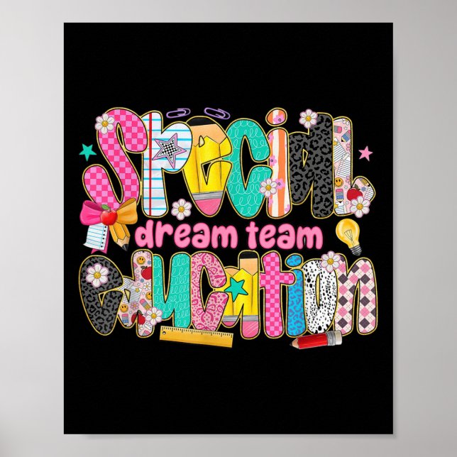 Poster Retro Special Education Squad Dream Team Sped Teac (Frente)