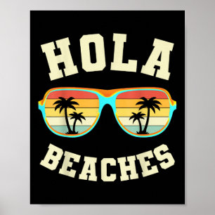 Poster Retro Summer Hola Pega Férias De Praia Engraçadas