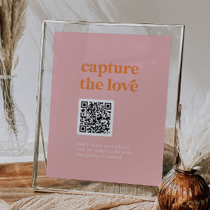 Poster Retro Summer Pink Orange DIY Captura o Sinal de Am